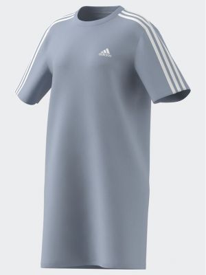 Relaxed fit džersis dryžuotas suknele Adidas mėlyna