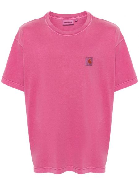 Kokvilnas t-krekls Carhartt Wip rozā
