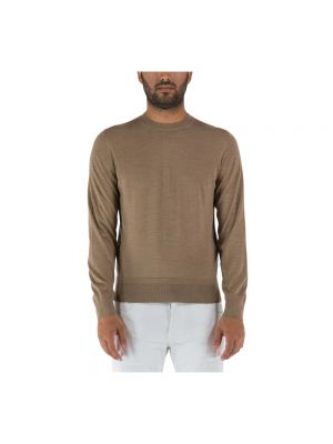 Sweter z okrągłym dekoltem Tom Ford brązowy