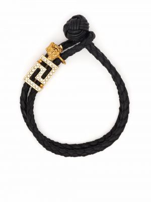 Плетеный браслет Versace, черный