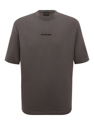 Хлопковая футболка Balenciaga серая