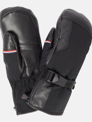 Δερμάτινα γάντια Moncler Grenoble μαύρο