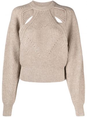 Dzianinowy sweter Isabel Marant beżowy
