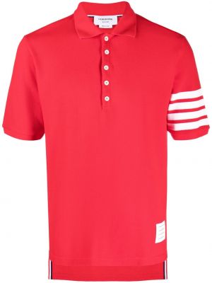 Svītrainas polo krekls ar apdruku Thom Browne sarkans
