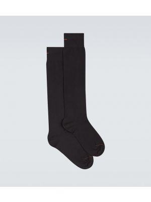 Памучни копринени чорапи Loro Piana черно