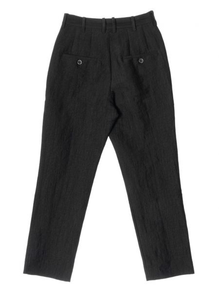 Lniane spodnie slim fit Uma Wang czarne