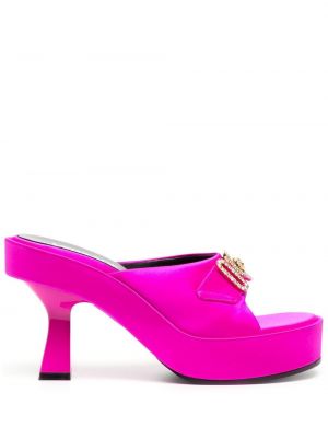 Papuci tip mules cu platformă Versace roz