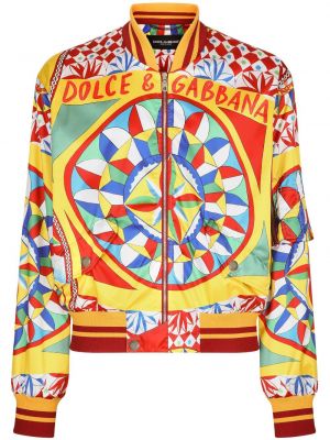 Bomberjacke mit print Dolce & Gabbana gelb