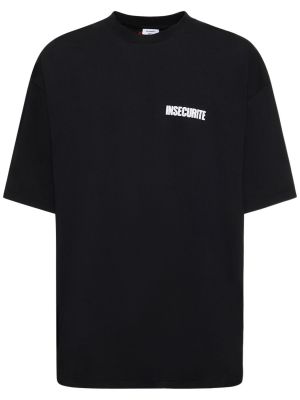 Bavlnené tričko s potlačou Vetements čierna