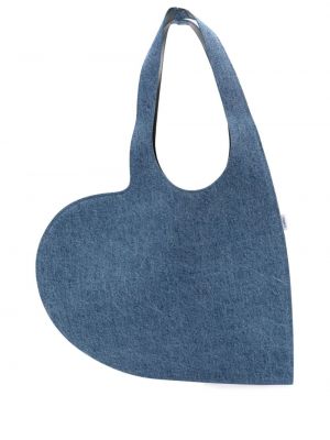 Шопинг чанта със сърца Coperni синьо