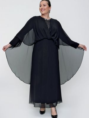 Tylové šaty By Saygı černé
