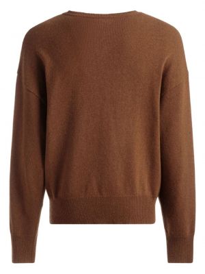 Haftowany sweter z kaszmiru Bally brązowy