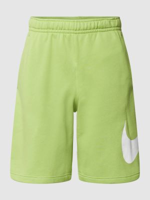 Dzianinowe szorty z nadrukiem Nike zielone