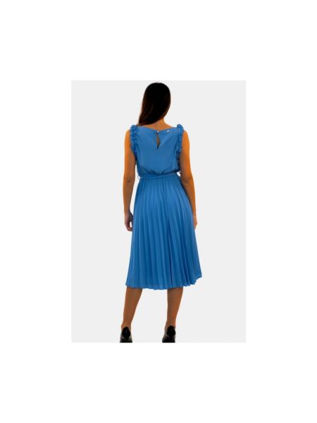 Sukienka midi plisowana Fracomina niebieska