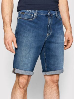 Shorts en jean slim Calvin Klein Jeans bleu