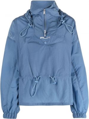 Bunda na zips s kapucňou Polo Ralph Lauren modrá
