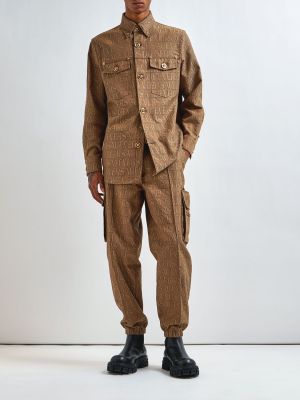Pantalon cargo en coton Versace marron