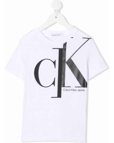 Trykt bomull t-skjorte for jenter Calvin Klein Kids hvit