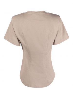 T-shirt aus baumwoll mit rundem ausschnitt Nude braun