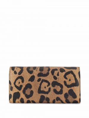 Raštuotas iš natūralios odos piniginė leopardinis Dolce & Gabbana