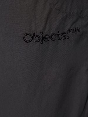 Pantaloni di cotone Objects Iv Life grigio