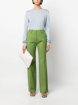 Rovné kalhoty Victoria Beckham zelené