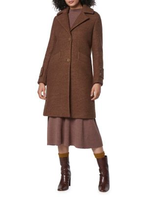 Шерстяное пальто барашек Andrew Marc коричневое