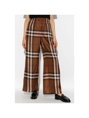 Pantalones de seda Burberry marrón