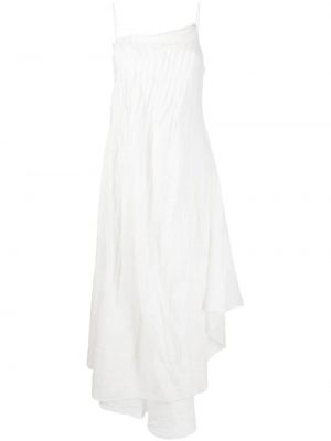 Plisované asymetrické šaty Marc Le Bihan biela