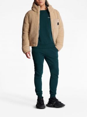 Raštuotas medvilninis džemperis Balmain žalia