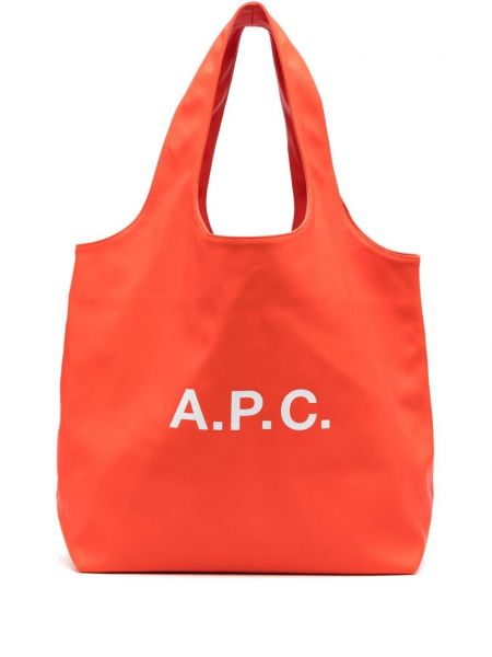 Shopper handtasche mit print A.p.c. orange