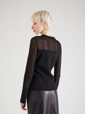 Прозрачен пуловер S.oliver Black Label черно