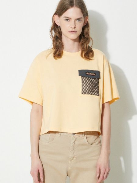 Bavlněné tričko Columbia žluté