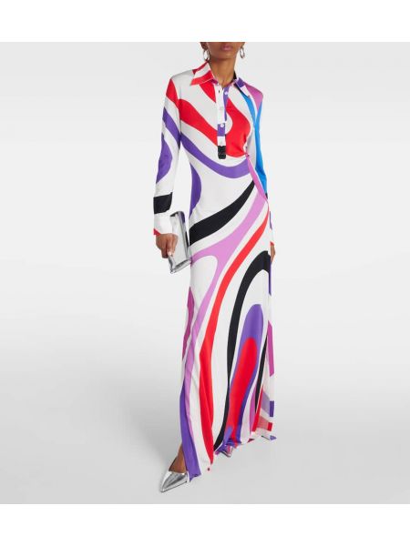 Σατέν μάξι φόρεμα με σχέδιο από ζέρσεϋ Pucci