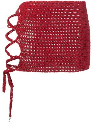 Pletené mini sukně The Mannei červené