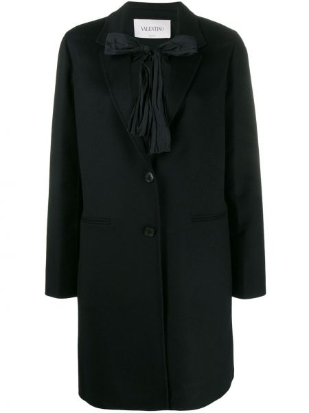 Палто с панделка Valentino Garavani черно