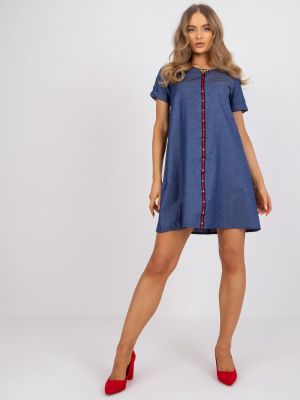 Mini suknele trumpomis rankovėmis Fashionhunters mėlyna