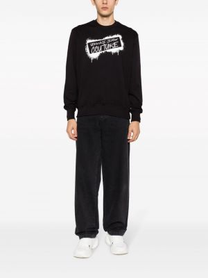 Sweatshirt aus baumwoll mit print Versace Jeans Couture schwarz