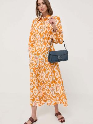 Памучна рокля Luisa Spagnoli оранжево