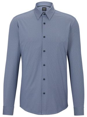 Приталенная рубашка Hugo Boss голубая