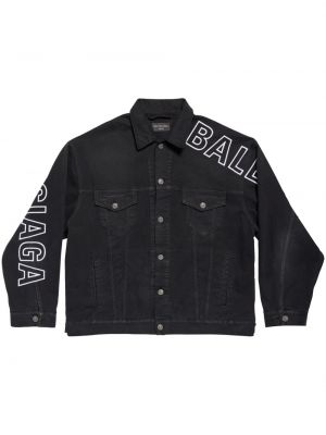 Traper jakna s printom Balenciaga crna