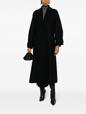 Vlněný kabát Ermanno Scervino černý
