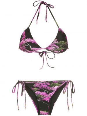 Bikini à fleurs Andrea Bogosian noir