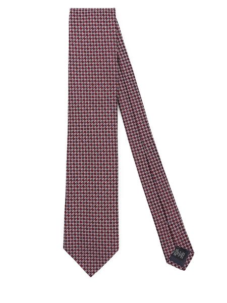 Шелковый галстук с принтом Ermenegildo Zegna бордовый