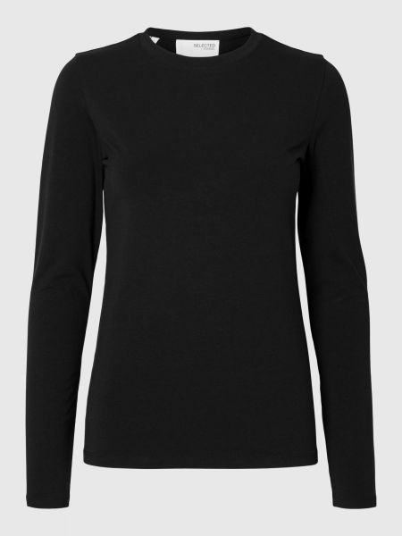 T-shirt manches longues Selected Femme noir