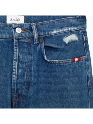 Proste jeansy Amish niebieskie