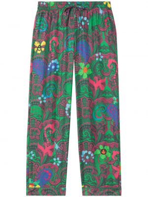 Rovné kalhoty s potiskem s paisley potiskem Az Factory zelené