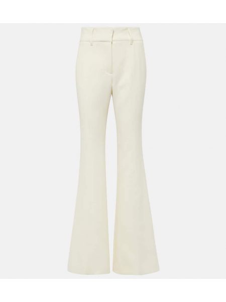 Pantaloni a vita alta di lana Gabriela Hearst bianco