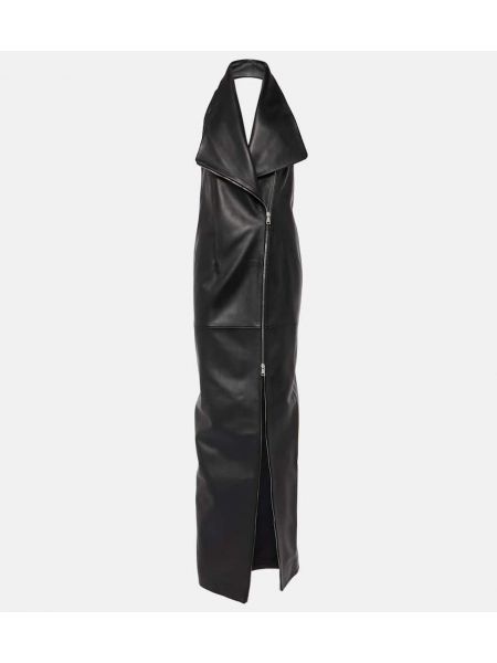 Δερμάτινη μίντι φόρεμα Mônot μαύρο