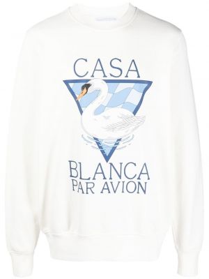 Trykt sweatshirt Casablanca hvit